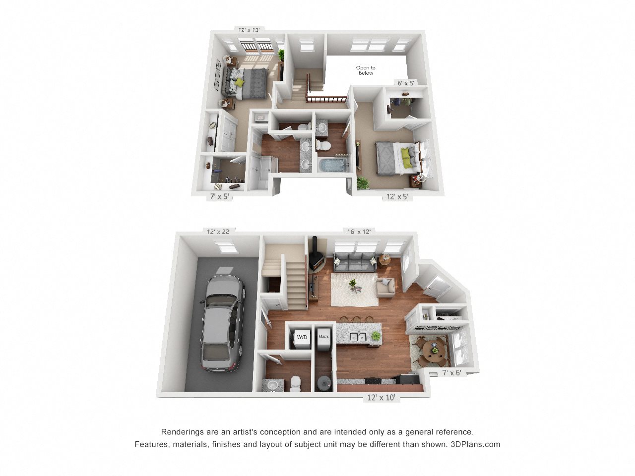Two Bedroom Townhome Floor Plan Two Bedroom Townhome Floor Plan